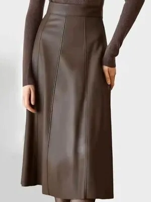 A-Line, Pencil, Wrap & Pleated Leather Skirt