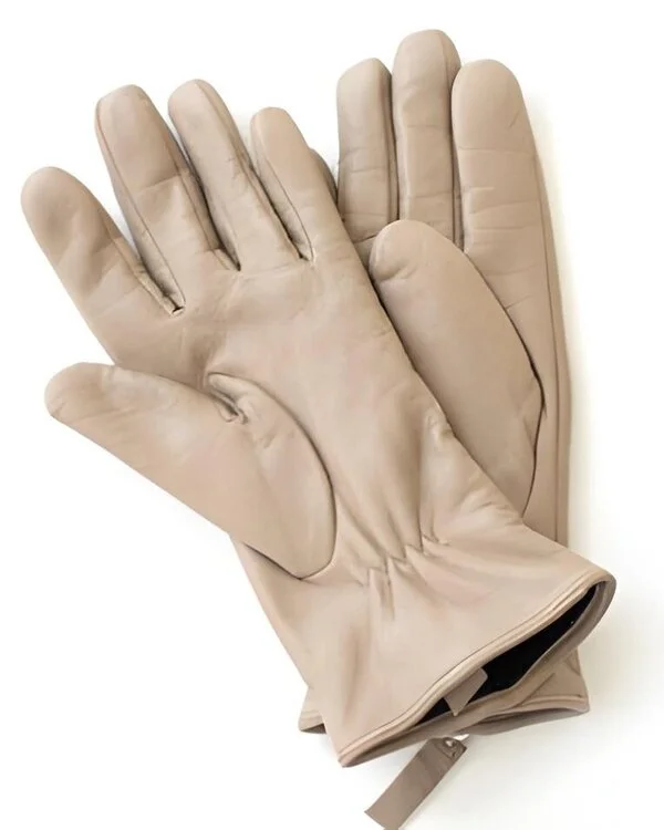 Beige Leather Driver Glove