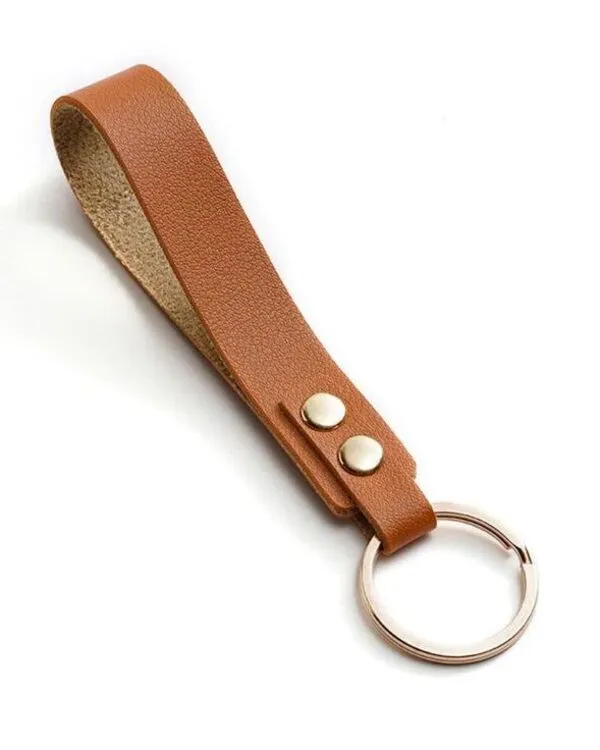 Brown Leather Custom Made Keychain