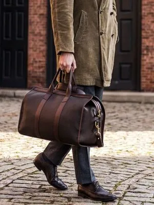 Carry-on Leather Duffel Bag by Schott Leather