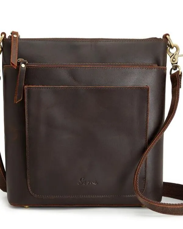 Chocolate Brown Private label Leather Handbag