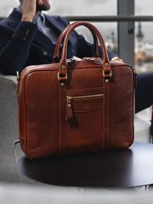Corporate Gifting Custom Leather Briefcase By Schott Leather