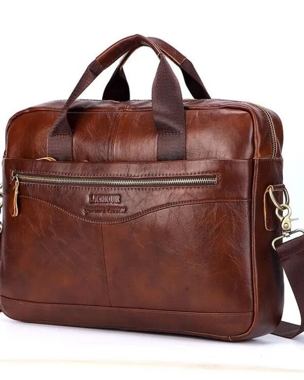 Cowhide Private Label Laptop Bag Manufactured By Schott Leather