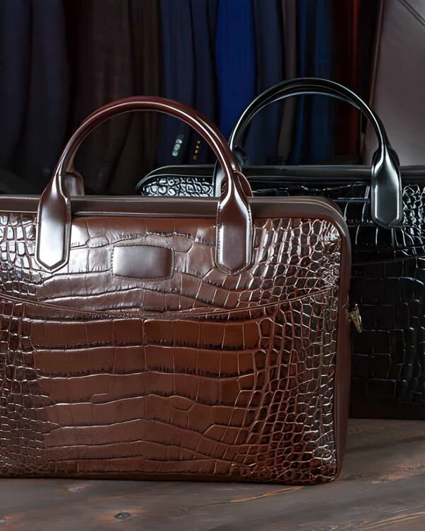 Crocodile Print Custom Leather Laptop Bag