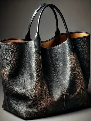 Custom Design Large shopping leather tote bag By Schott Leather