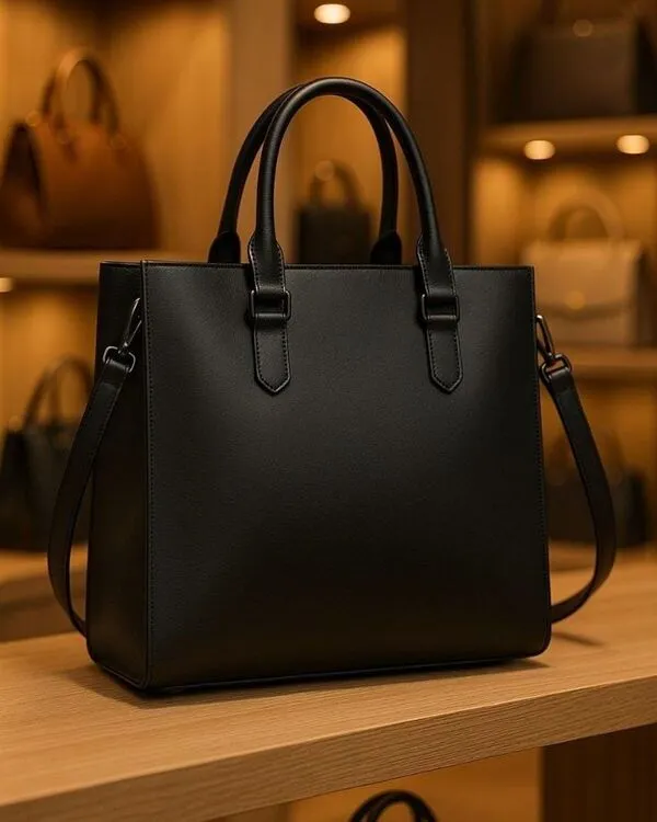 Custom Designer black Leather Handbag By Schott Leather