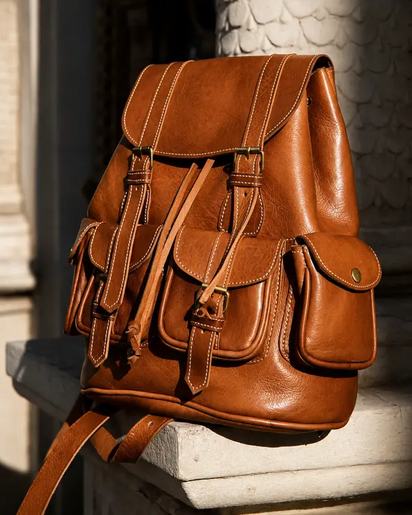 Custom Leather Backpack Manufactured By Schott Leather in Premium Quality Material