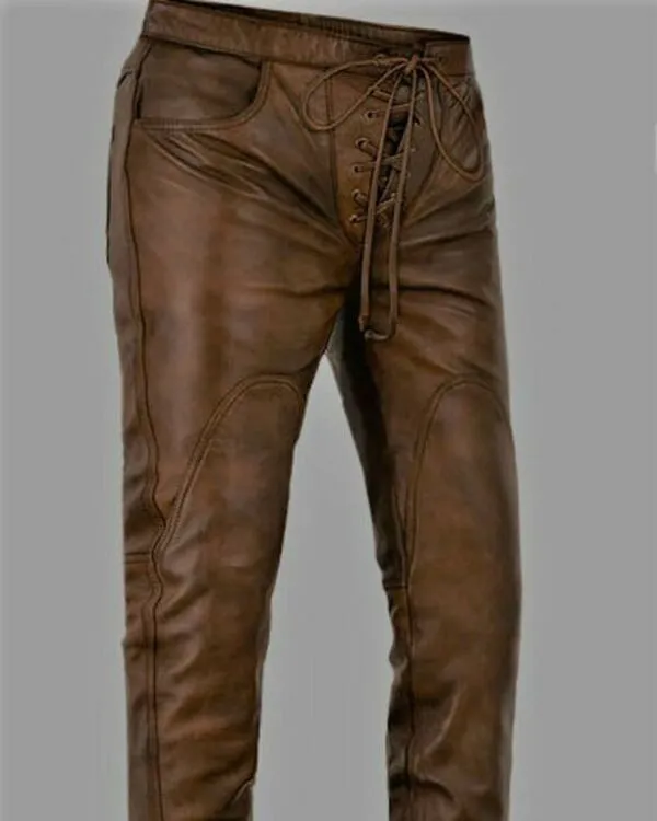 Custom Made Brown Leather Pant