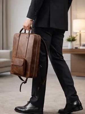 Custom Made Business & office leather backpack By Schott Leather