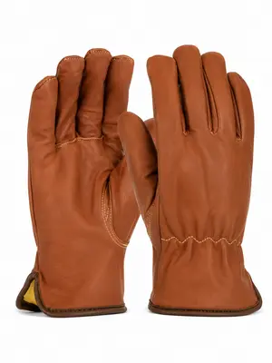 Goatskin Brown Leather Driver Glove