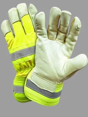 Hi-Vis Leather Rigger Glove Manufactured By Schott Leather