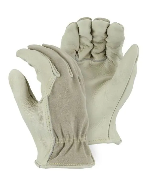 Leather Driver Glove With Back Cotton Fabric