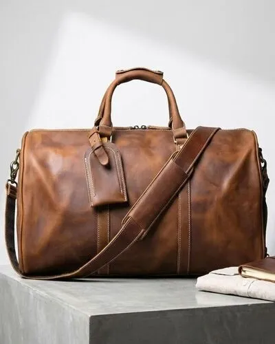 Leather Duffel Bag By Schott Leather