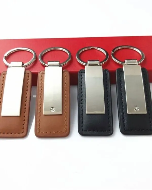 Leather Keychains With Metal Design