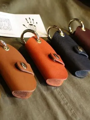 Leather key holders with snap Button