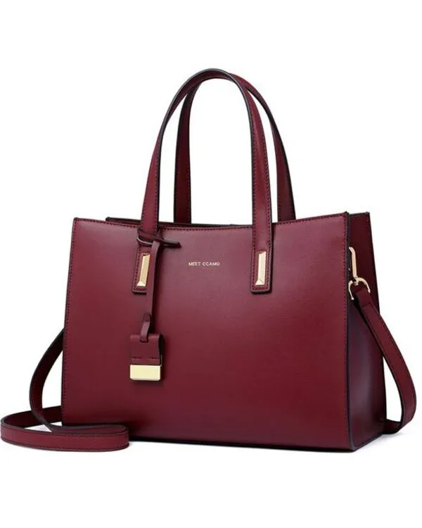 Maroon Cowhide Leather handbag By Schott Leather