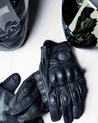 Motocross Sheepskin Black Leather Glove by Schott Leather