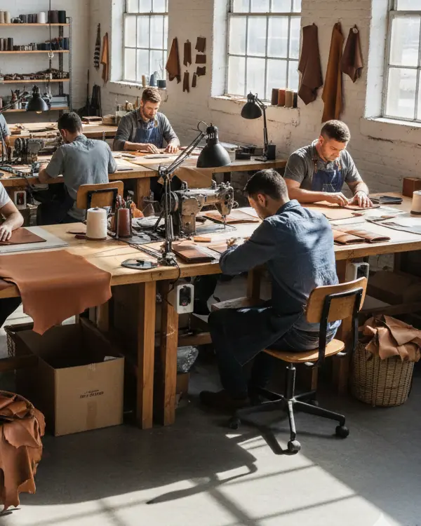 Private Label Leather Wallets Manufacturing By Workers