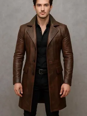 Private Label Men's Leather Coat