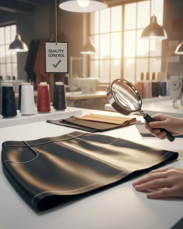 Quality Checking of Custom Leather Skirt