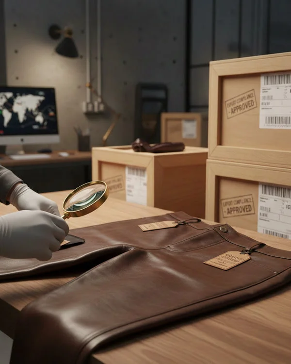Quality Checking of leather pant Manufactured by Schott Leather