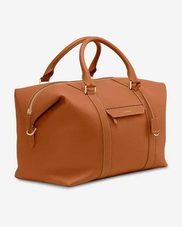 Tan Leather Duffle Bag Manufactured By Schott Leather