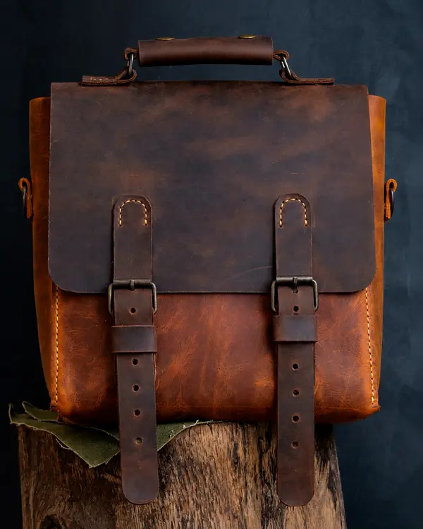 Vintage Distressed Leather Briefcase