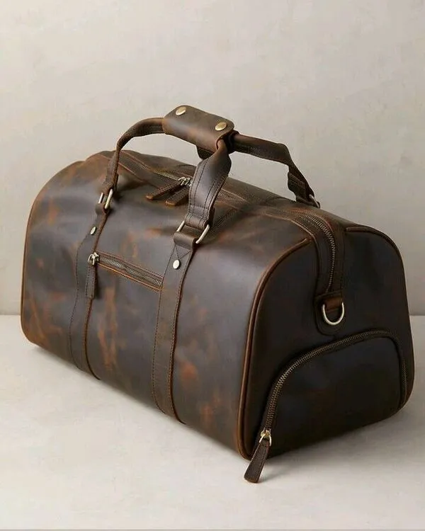 Vintage Leather Duffle bag by Schott Leather
