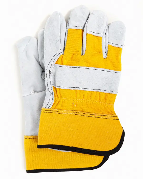 yellow Cotton Split Leather Rigger glove By Schott Leather