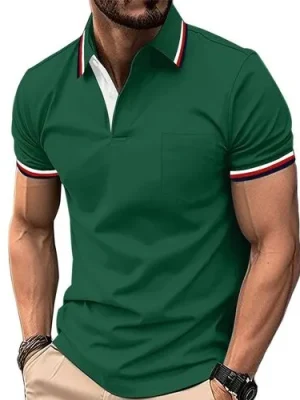 Forest Green Men Polo T hirt